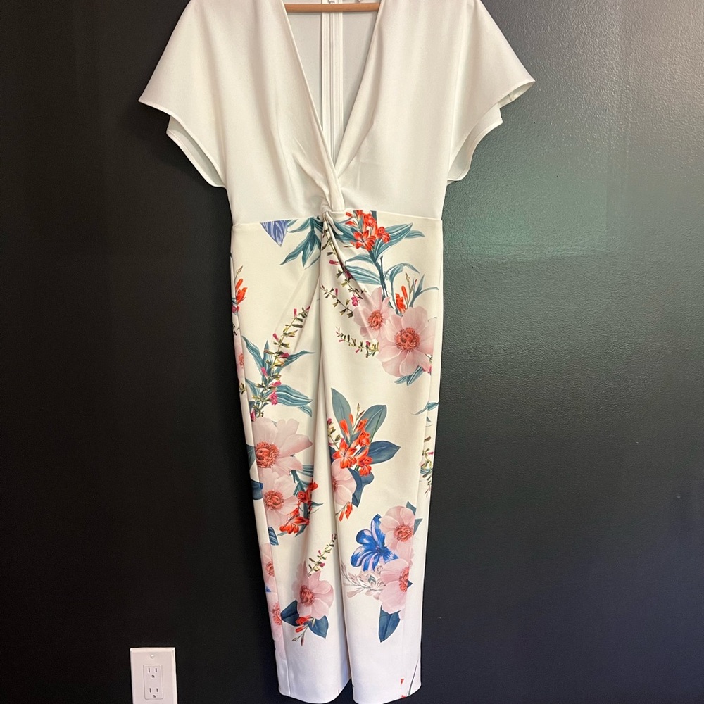 Ted Baker Ivory Dress with Floral Design
